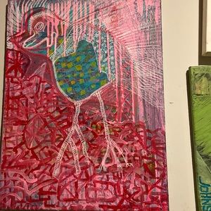 Painting acrylic paint with markers 18x24